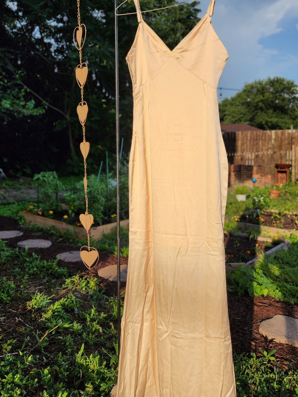 Sleeveless Satin Slip Dress in Butter Yellow